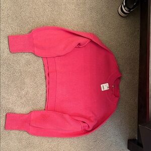 Free People Vibrant Pink Crew Neck Sweater